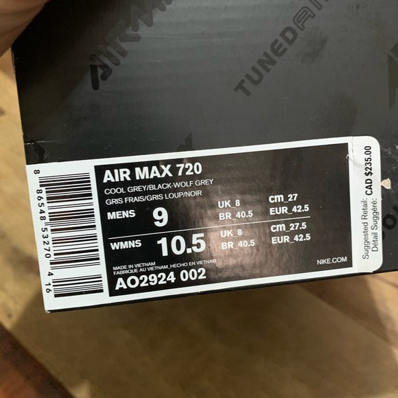 Nike Air Max 720 Cool Grey NEW - Picture 3 of 5
